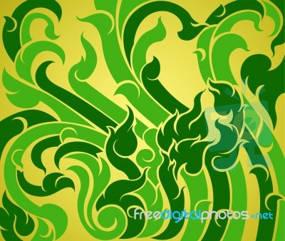 Green Vine Pattern Stock Image