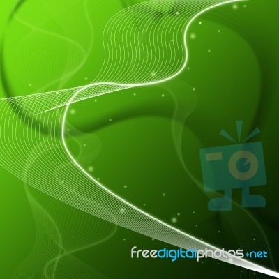 Green Web Background Shows Wavy Lines And Sparkles
 Stock Image