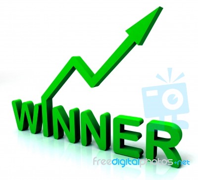 Green Winner Word Shows Successes And Victory Stock Image