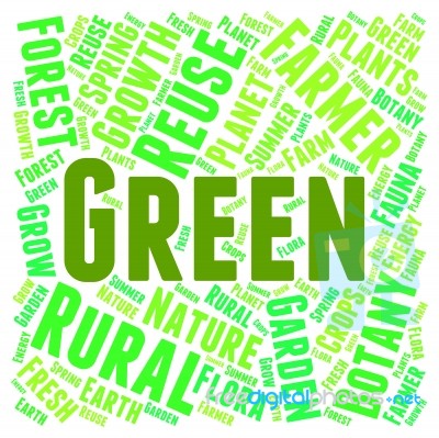 Green Word Representing Eco Friendly And Environmental Stock Image