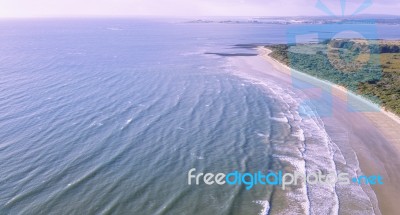 Greens Beach From Above, Located Near Launceston, Tasmania Stock Photo