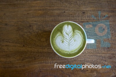 Greentea Latte Stock Photo