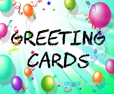 Greeting Cards Represents Celebrate Greetings And Party Stock Image ...