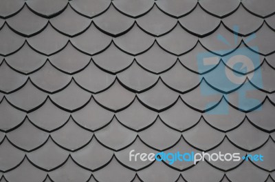 Grey Asian Roof Tiles Stock Photo