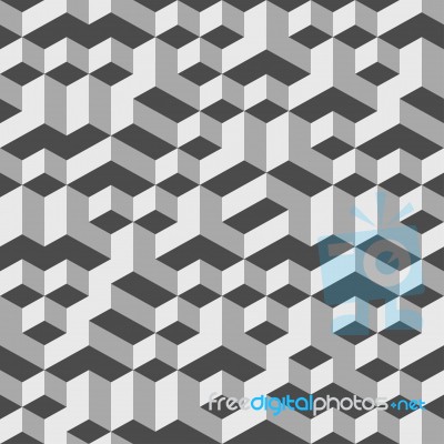 Grey Geometric Volume Seamless Pattern Background 002 Stock Image