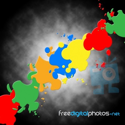 Grey Paint Background Means Colorful Art And Splatters
 Stock Image