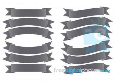 Grey Ribbon Banner Stock Image