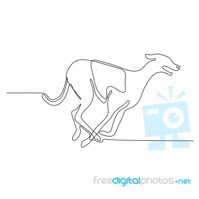 Greyhound Racing Continuous Line Stock Image