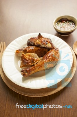 Grill Chicken In Thai Style Stock Photo