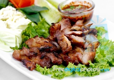 Grill Pork Traditional Thai Food Stock Photo