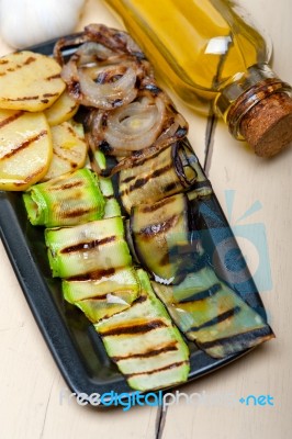 Grilled Assorted Vegetables Stock Photo