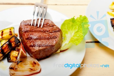 Grilled Beef Filet Mignon Stock Photo