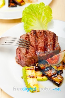 Grilled Beef Filet Mignon Stock Photo