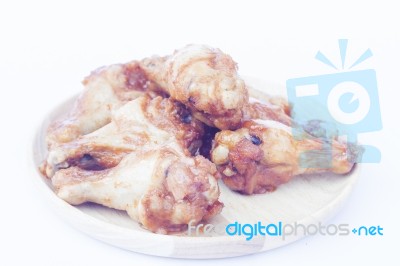 Grilled Chicken Wings Isolated On White Background Stock Photo