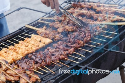 Grilled Liver Stock Photo