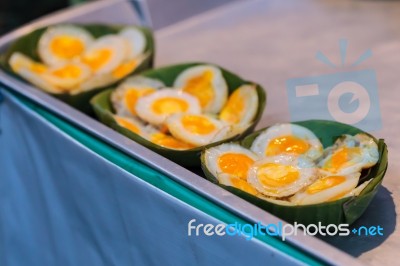 Grilled Quail Eggs Stock Photo