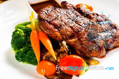 Grilled Ribeye Steak Stock Photo