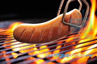 Grilled Sausage Stock Photo