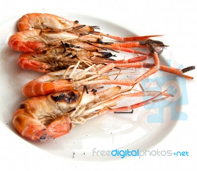 Grilled Shrimp Stock Photo