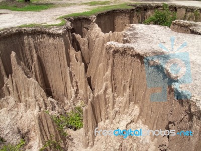 Ground Subsidence Stock Photo