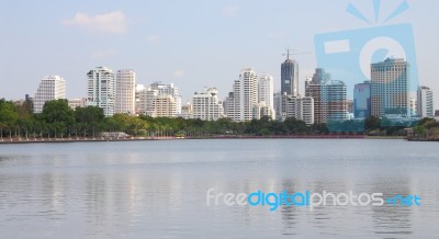 Group Buildings Of City Waterfront Stock Photo