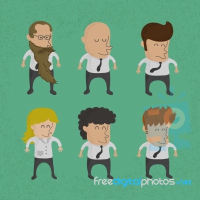 Group Of Business Men , Women Charactor Stock Image