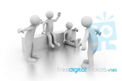 Group Of Friends. 3d Rendered Illustration Stock Image