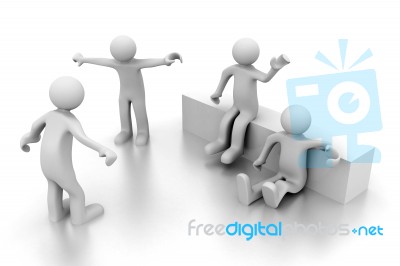 Group Of Friends. 3d Rendered Illustration Stock Image