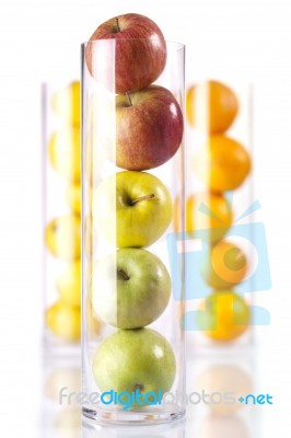 Group Of Fruit: Appless, Oranges, Lemons Stock Photo