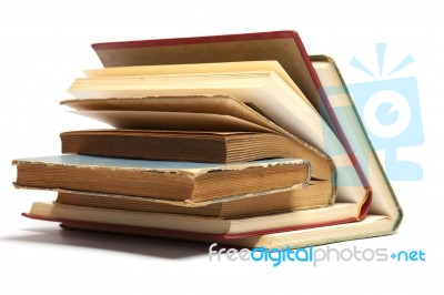 Group Of Old Books Stock Photo