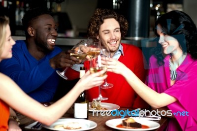 Group Of Party People - Men And Women Stock Photo