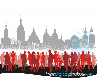 Group Of People Walking Stock Image