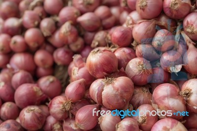 Group Of Red Onion Stock Photo