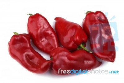 Group of Red Peppers Stock Photo