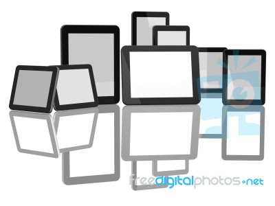 Group Of Tablet Computers Stock Image