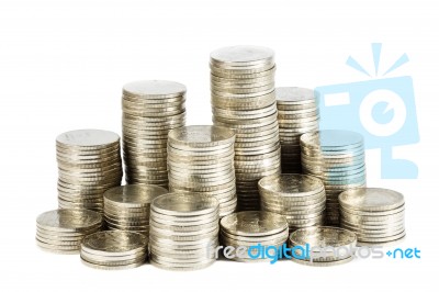 Group Of Thai Coins Stock Photo