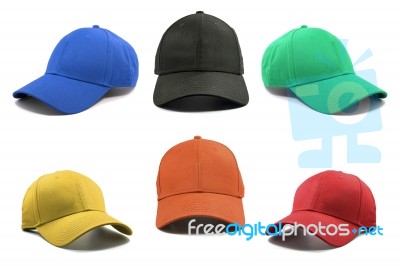 Group Of The Colorful Fashion Caps Stock Photo