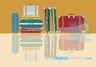 Group Of Travel Bags And Shadows Stock Image