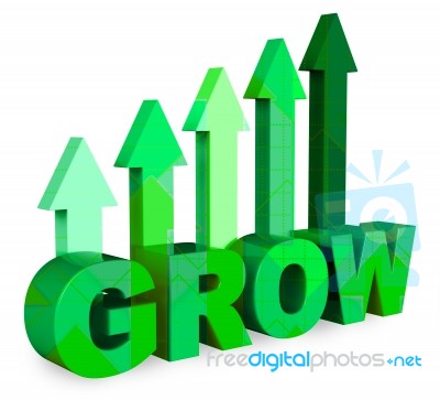 Grow Arrows Represents Improve Rising And Improvement 3d Renderi… Stock Image