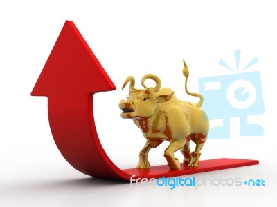 Growing Arrow With Bull 1 Stock Image