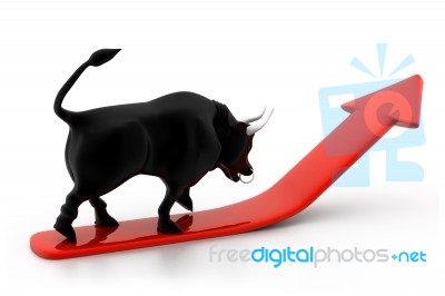 Growing Arrow With Bull Stock Image