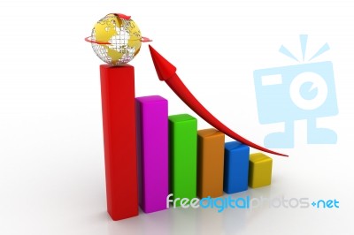 Growing Arrow With Globe Stock Image