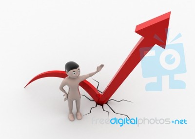 Growing Arrow With Man Stock Image