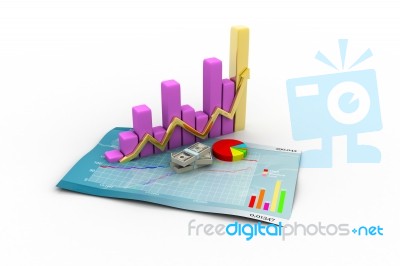 Growing Arrow With Pie Chart Stock Image