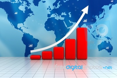 Growing Bar Chart Stock Image