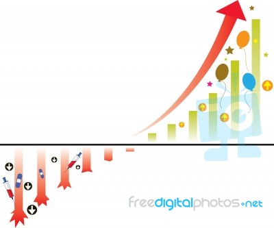 Growing Bar Chart Stock Image