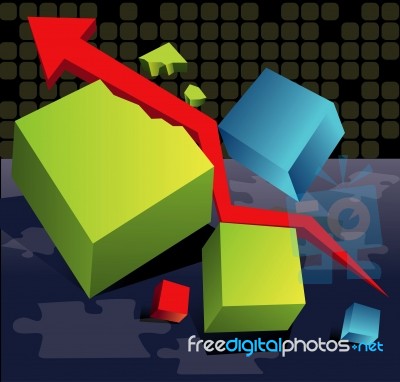 Growing Business Arrow Stock Image