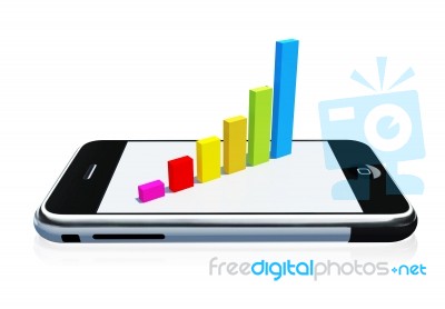 Growing Chart On Mobile Phone Stock Image