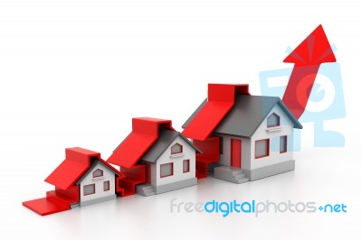 Growing Home Sale Graph Stock Image