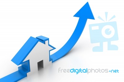 Growing Home Sale Graph Stock Image